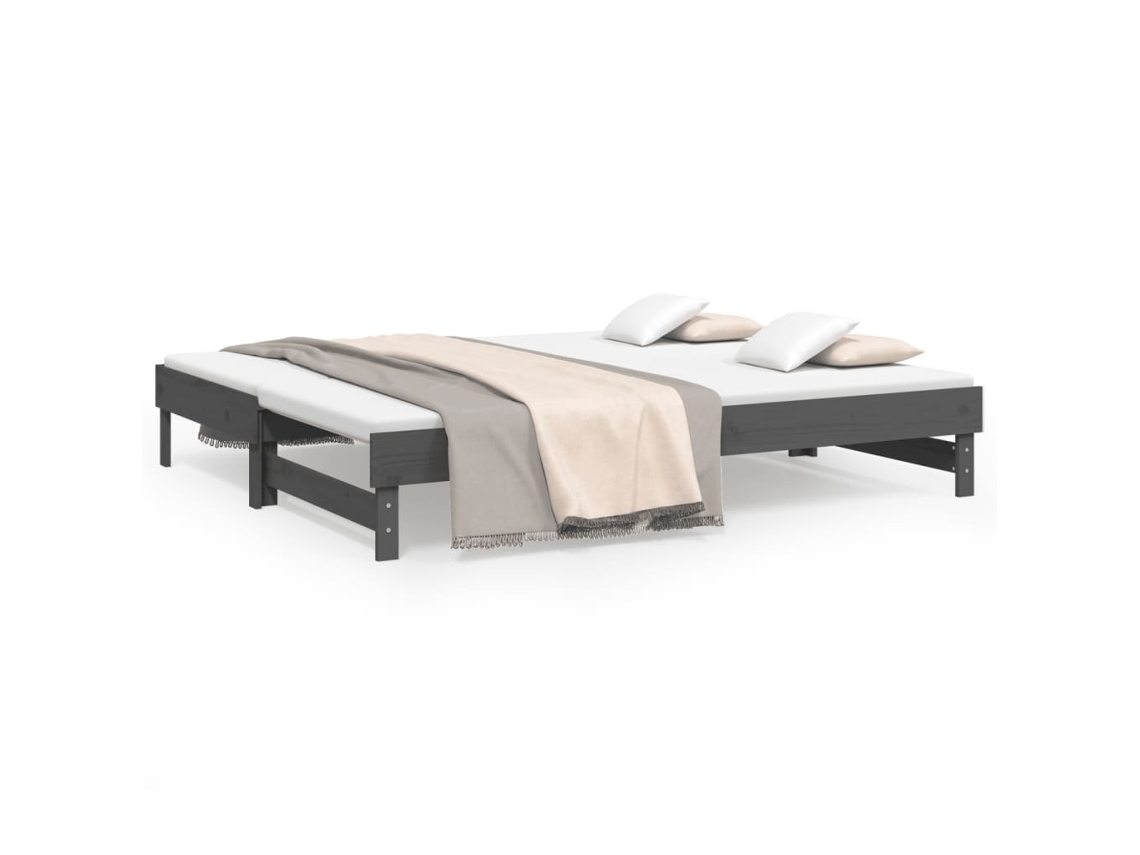 Sofá cama de Puxar 2x Cm Pinho Maciço Cinza MAISON EXCLUSIVE (90x200)