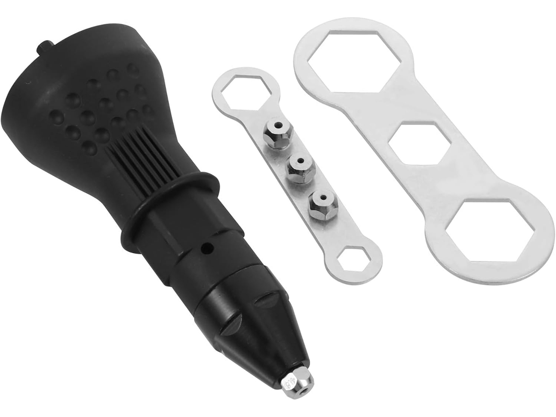 Topbathy Kit de Ferramenta Rebitagem Elétrica Sem Fio Healeved com Adaptador para Furadeira 12 36v, Rebitador