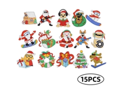 Kit Pintura Diamante 5d Chaveiro Natal 15pcs