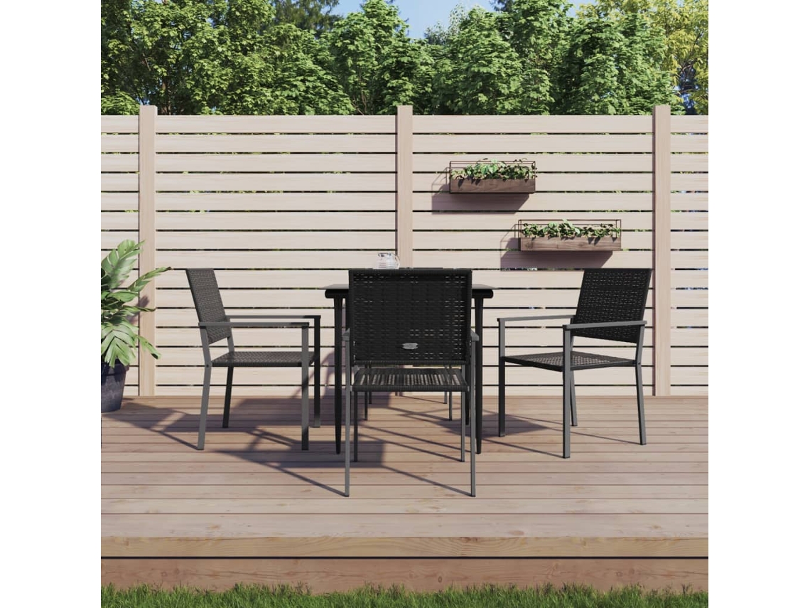 Conjunto 5 Pcs de Jantar P/ Jardim Vime Pe e Aço PANGSHIYUAN