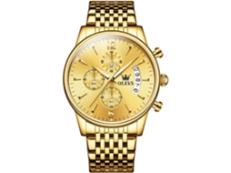 Lurelia Relógio Cronógrafo Masculino, Movimento De Quartzo, Analógico, Data/calendário, Luminoso, Detalhes Com Strass, 41 Mm, Aço Inoxidável