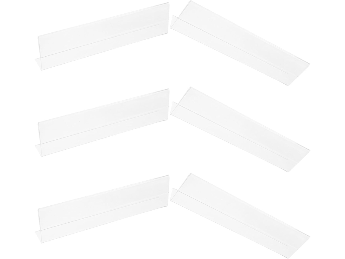Conjunto De 6 Placas De Acrílico Horizontais Inclinadas Para Mesa, Medindo 2x8 Polegadas.