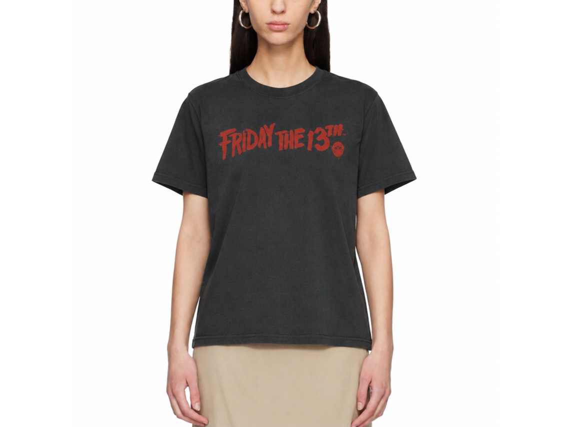Rockinstone Friday The 13th Logo Black T-shirt Size:l