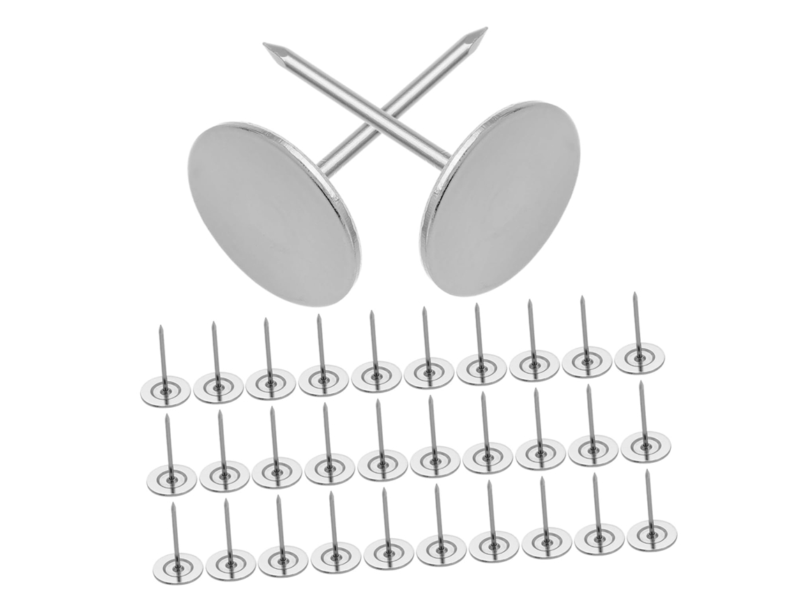 Conjunto De 100 Tachinhas Planas Na Cor Prata Firmes E Lisas