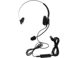 Fone De Ouvido Usb Para Mesa Com Microfone E Cancelamento De Ruído, Material Pu Preto