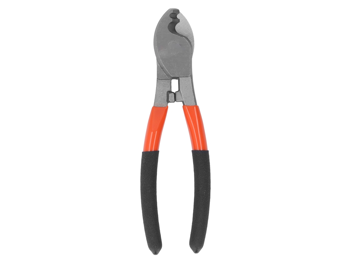 Tesoura de Cabo 8 Polegadas com Porta de Descascamento Aço Carbono Alto Alça Pvc para Fios Elétricos