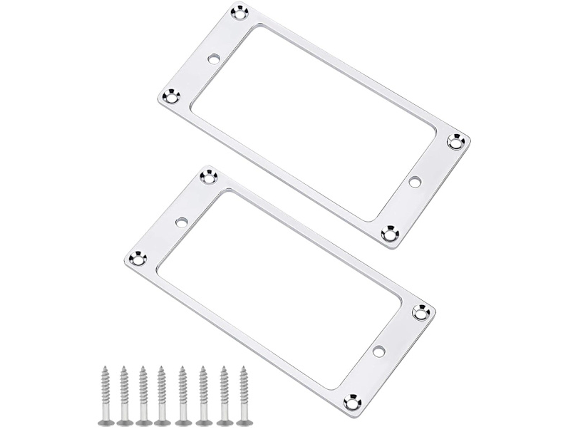 Conjunto de 2 Anéis de Montagem de Captador Humbucker Prateados com Parafusos, 92 X 46 Mm AQUAFORGE