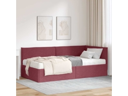 Vidaxl Estrutura de Cama de Canto com Colchão 2 Pcs Cinzeto Veludo