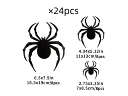 Lurelia Autocolantes 3d Aranha Preta Halloween 3d Tridimensional Morcego Festa Parede Pacote 24 Aranhas
