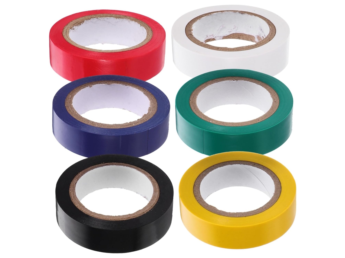 Fita Isolante Elétrica De Pvc Resistente Ao Calor Ciieeo Para Eletrodomésticos E Tubulações, 6 Rolos Para Uso Interno