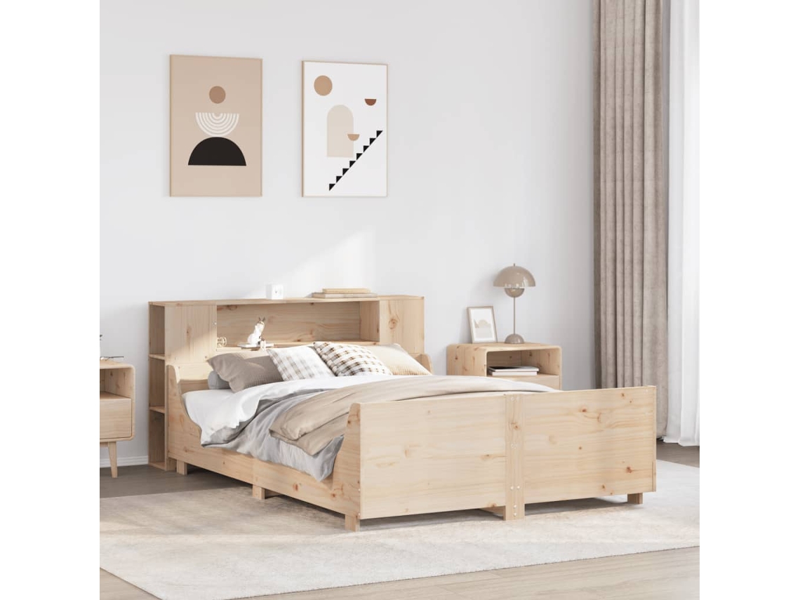 Cama Sem Colchão 120x190 Cm Madeira De Pinho Maciça