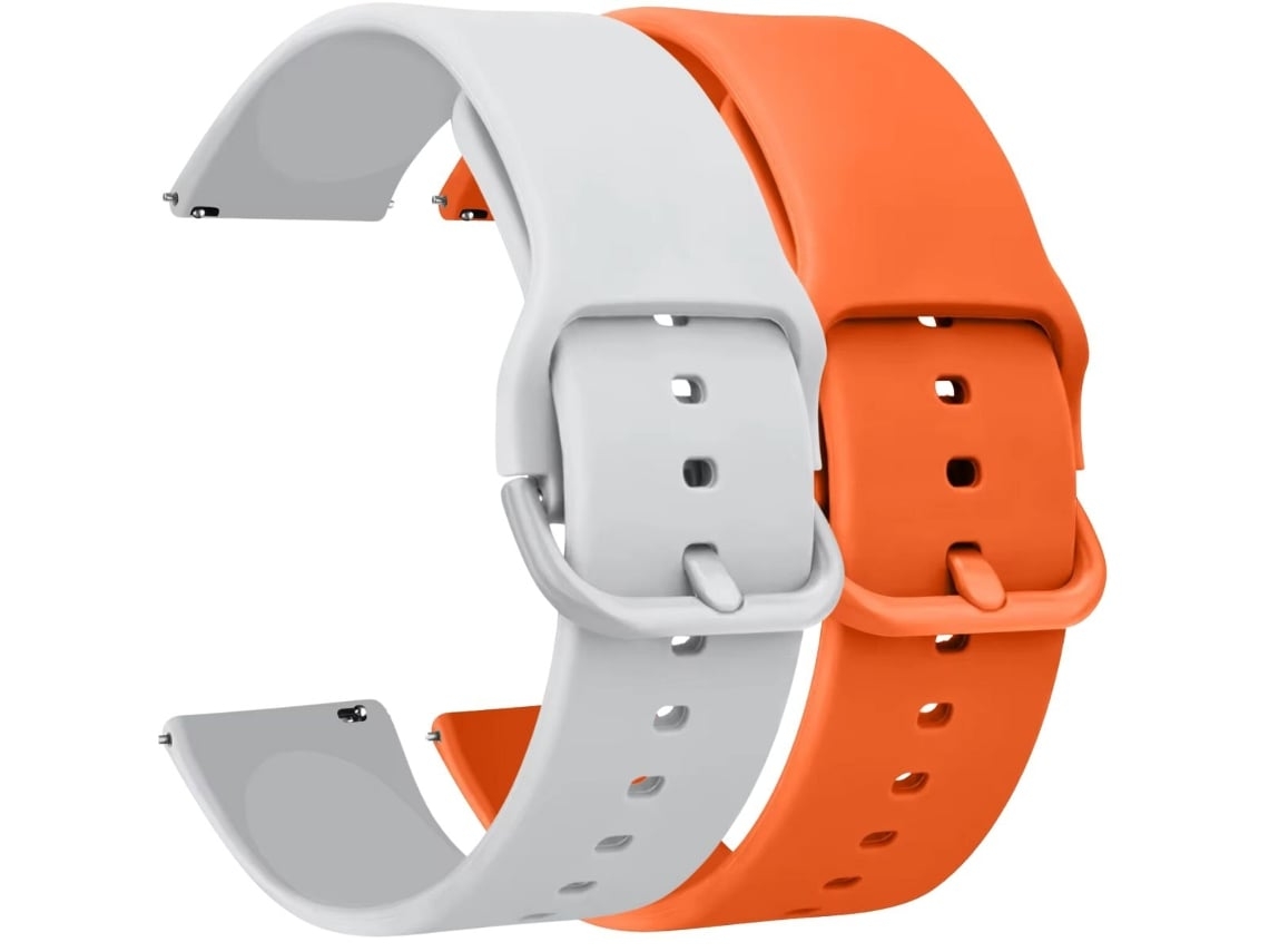 Kit 2 Bracelete Vivatone para Xiaomi Watch S4 Branco e Laranja