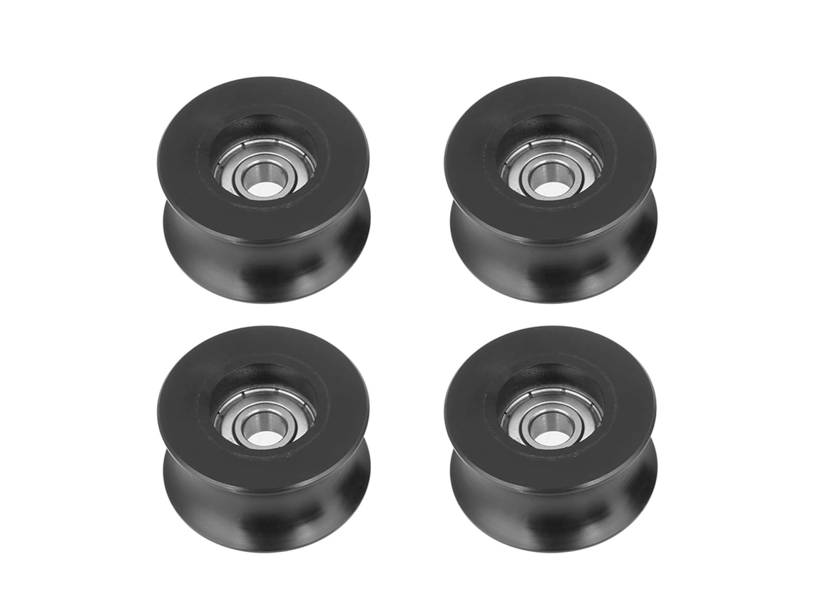 Roda De Rolete Zenithaur U, 4 Peças 0840uu 8x39, 5x20, 1mm, Trilho De Polia Revestido Nylon, Rolamento De Esferas