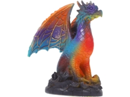 Luminária de mesa Dragão, luminária de mesa decorativa exclusiva em resina, iluminação LED Quente para ambientes internos.