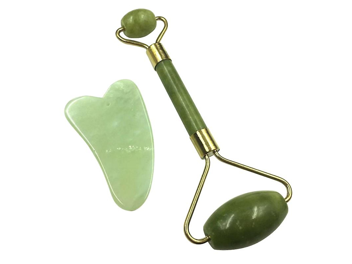 2 Peças De Ferramenta De Massagem De Jade Allinless