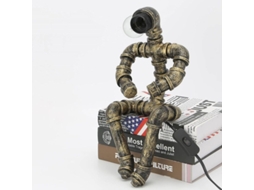 Lâmpada de Mesa Robot Vintage Industrial Retro Steampunk com Braço Ajustável para Sala, Escritório, Café