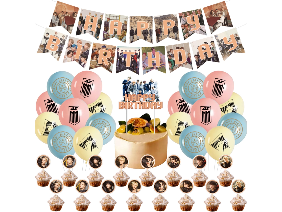 Decoração de aniversário do Ateez para crianças, bolas populares BRILVIBERA