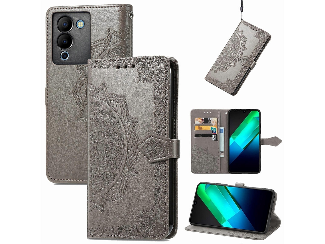 Capa De Celular Em Couro Com Estampa De Flor Mandala Para Infinix Note 12 G96
