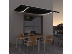 Vidaxl Toldo Retrátil Manual Com Led 450x350 Cm Antracite