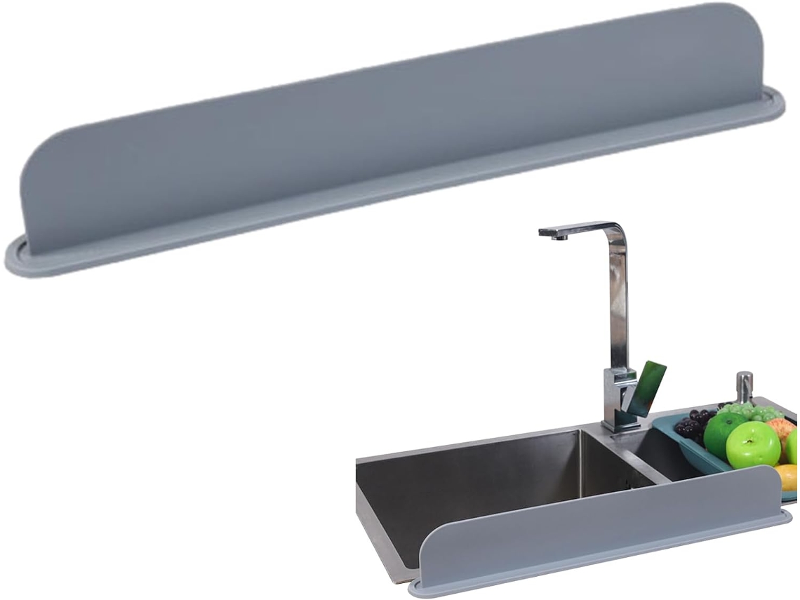 Protetor contra guinchos para pia | Silicone reutilizável de 50 cm com ventosa de cozinha, ideal para lavar louça