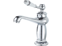 Grifo de Baño de Latón Con Mando Único Cromado para Lavabo Con Grifo Mixer de Agua Fría Y Caliente