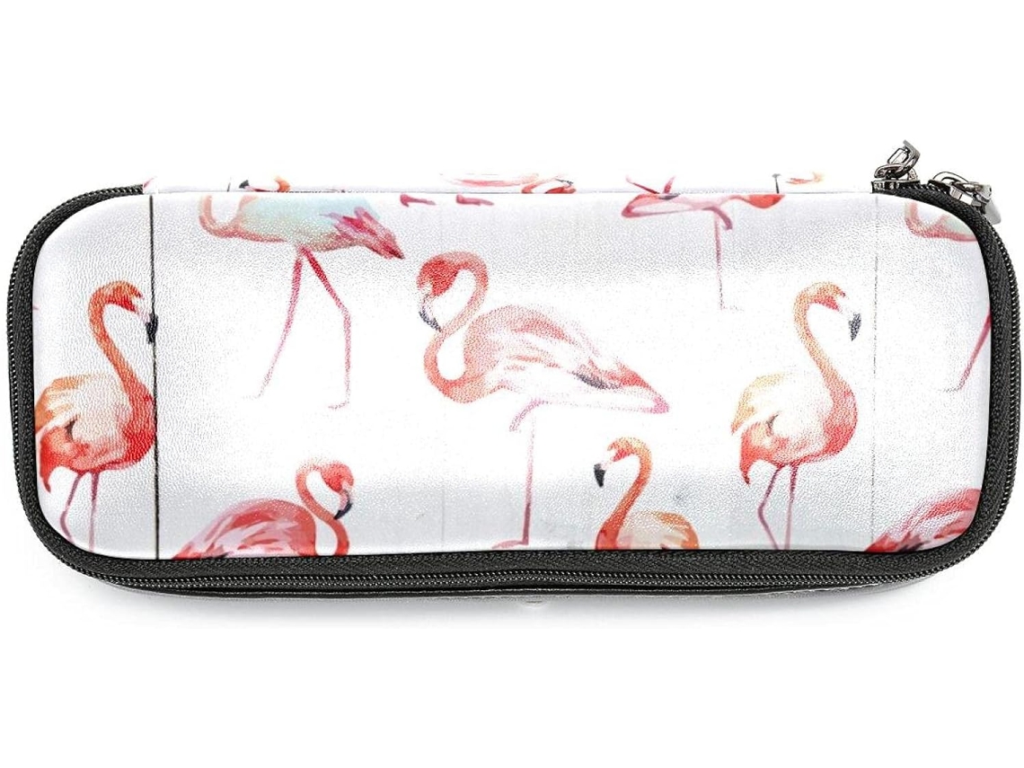 Organizador vertical grande com estampa de flamingo, ideal para canetinhas, mochila escolar e outros itens essenciais para guardar macarrão.