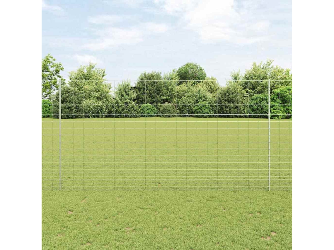 Vidaxl Cerca Selvagem Para Exterior Com Postes 25 X 1,6 M Prateado
