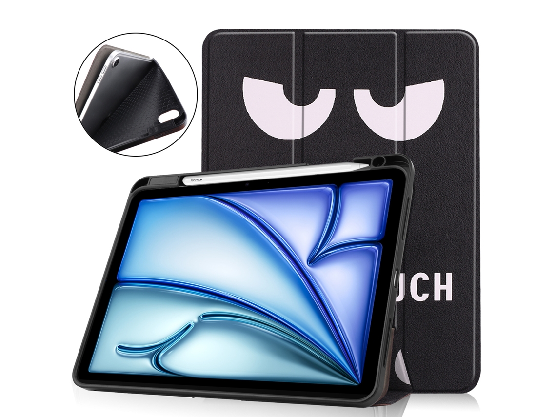 For Ipad Air 11 (m2/m3) Tablet Case With Trifold Stand, 11 Inch Apple Tablet Case, Tpu Pen Slot Big Eye Style Sfushos (2024/2025)