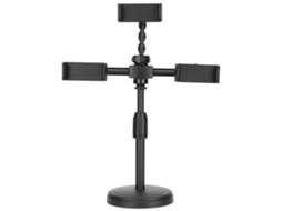 Suporte para Transmissão Ao Vivo de Telefone EOOCOO universal rotativo e telescópico com suporte triplo