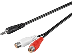 Cabo de Áudio GOOBAY (Jack 3.5mm - RCA - 1.5 m - Preto)