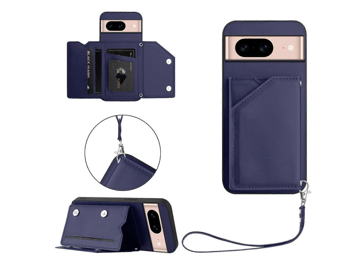 Capa Com Suporte Para Cartão E Alça De Pulso Para Google Pixel 8a