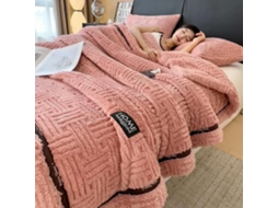Manta de Lã Macia e Fofa para Outono Inverno Colcha Quente Respirável Sofá cama Sala Estar Artigos Têxteis o L