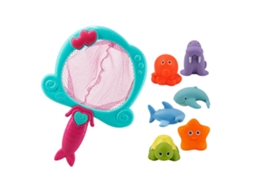 Mali brinquedo de Banho Infantil Animal com Squeeze Spray e Rede de Pesca 6 Peças Azul
