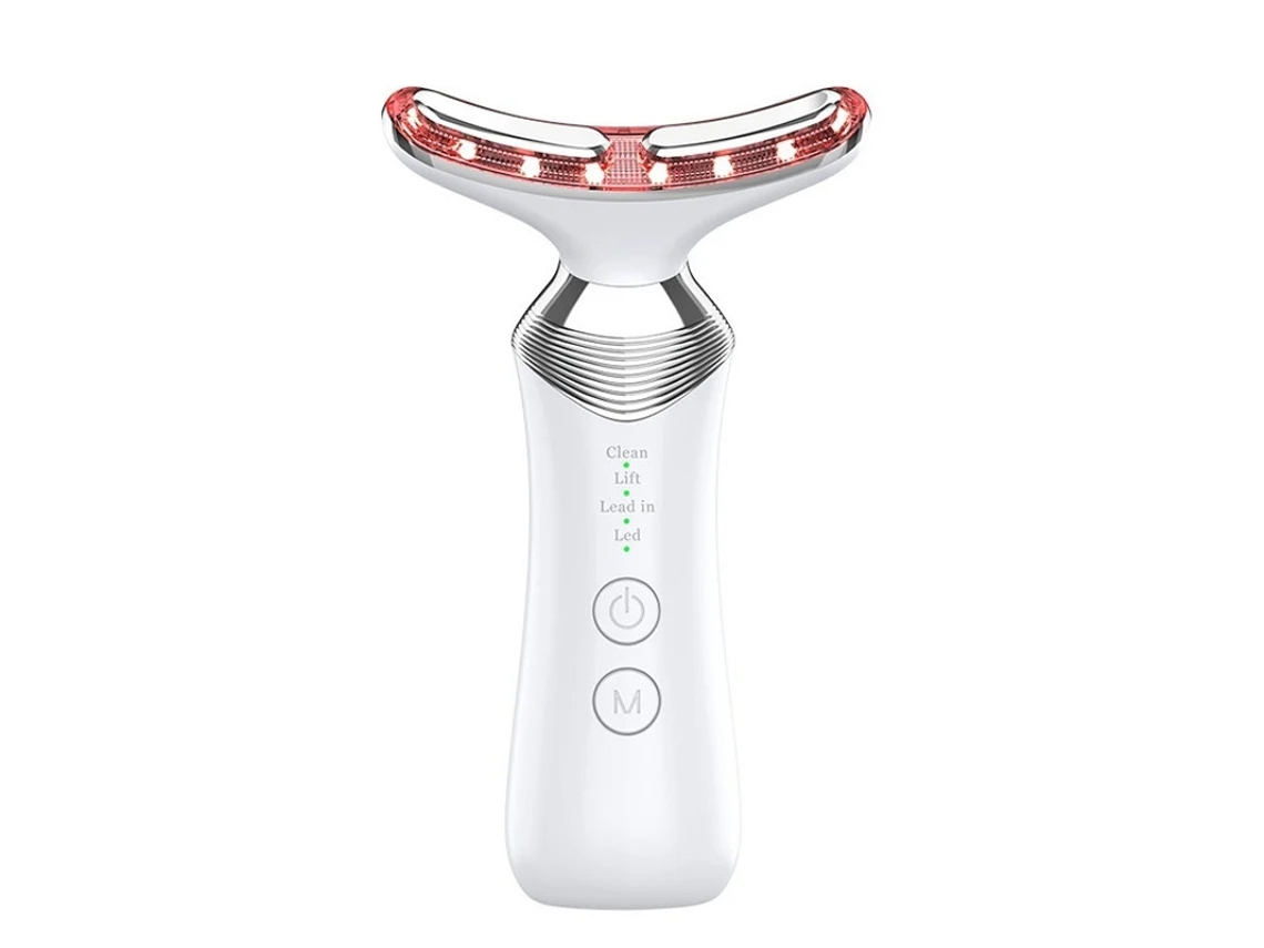Massageador Facial Antirrugas Massageador Facial 4 Em 1 Rf Para Pescoço Para Levantamento Antienvelhecimento E Firmeza Da Pele Flácida Branco Bestvite
