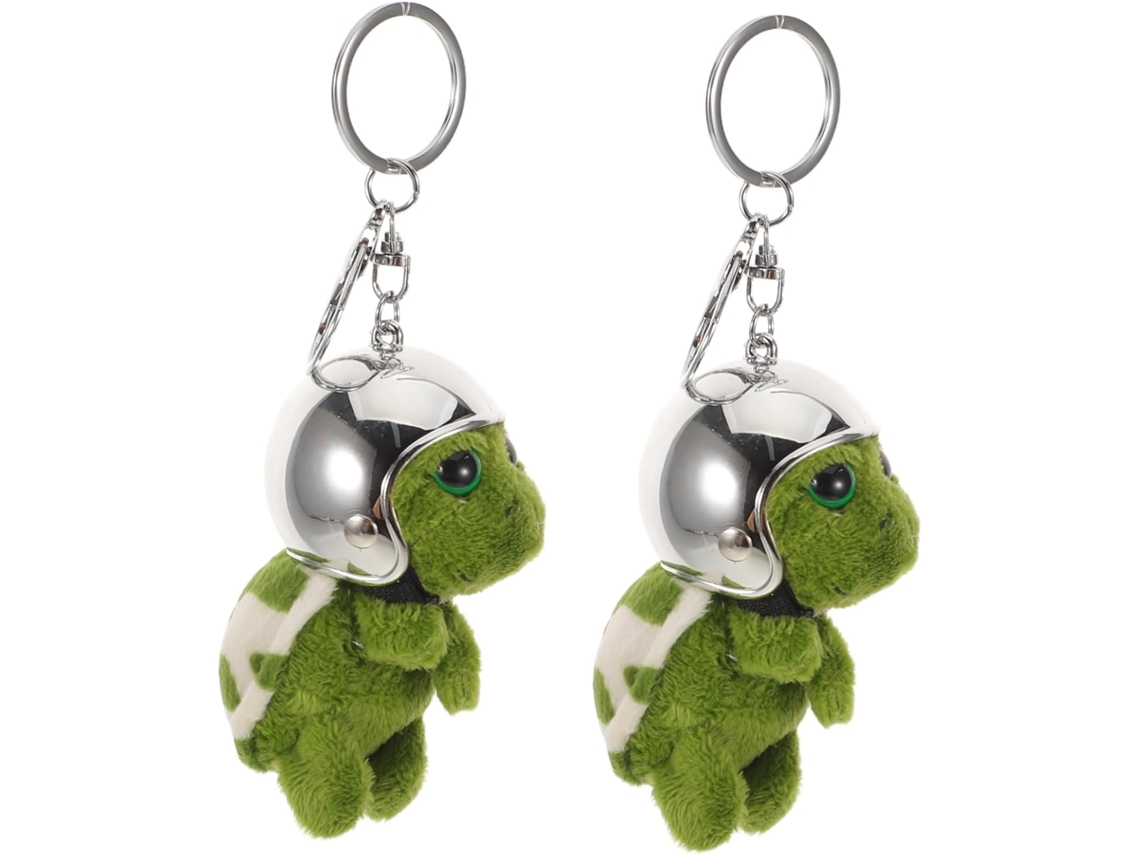 Chaveiro De Tartaruga Pelúcia Com Capacete, Design Fofo E Fácil
