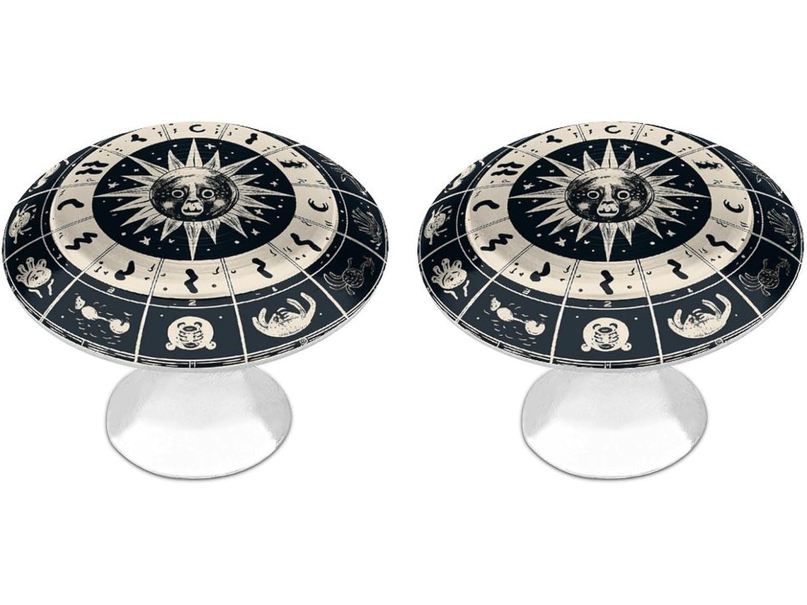 Conjunto De 2 Puxadores Aço Inoxidável Para Armários Cozinha, Com Design Personalizado De Signo Astrológico Ideais Para