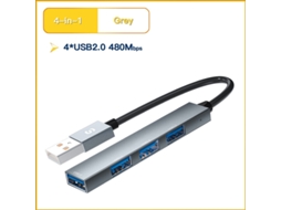 Yizhood 4 em 1 USB Docking Station para USB 2.0 para Macbook Air Pro Laptop Cinza