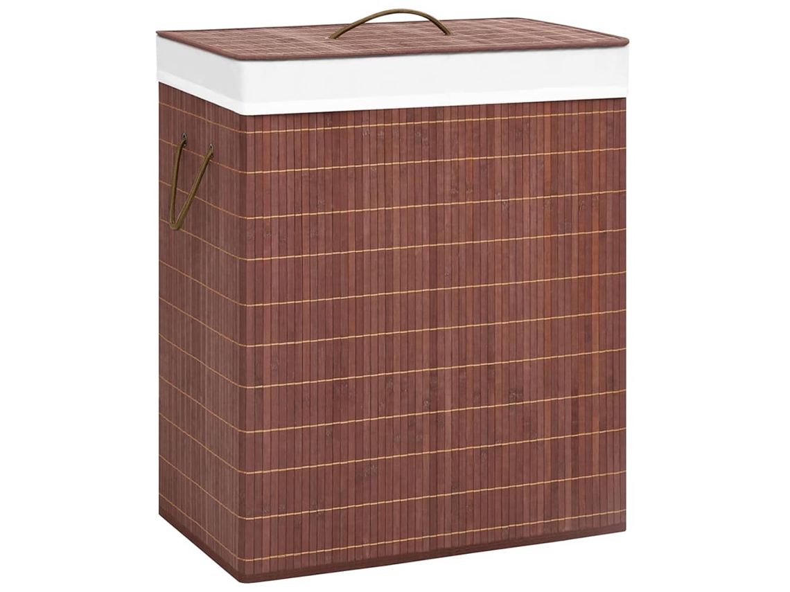 Vidaxl Cesto Para Roupa Suja C/ 2 Secções 100 L Bambu Castanho