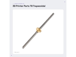 Pino De Guia Trapezoidal 300 Mm - T8 Rosca - Aço Inoxidável - Resistente À Corrosão - Fácil De Instalar - Durável - Chave De Rosca