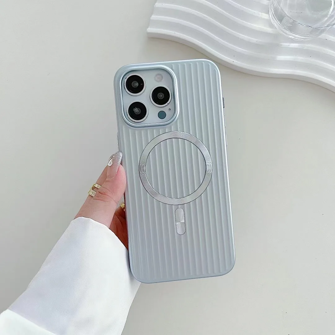 (prateado, Iphone 13 Pro Max) Capa Elegante Fosca Com Carregamento Magnético Para Celular, Capa Protetora À Prova De Choque.