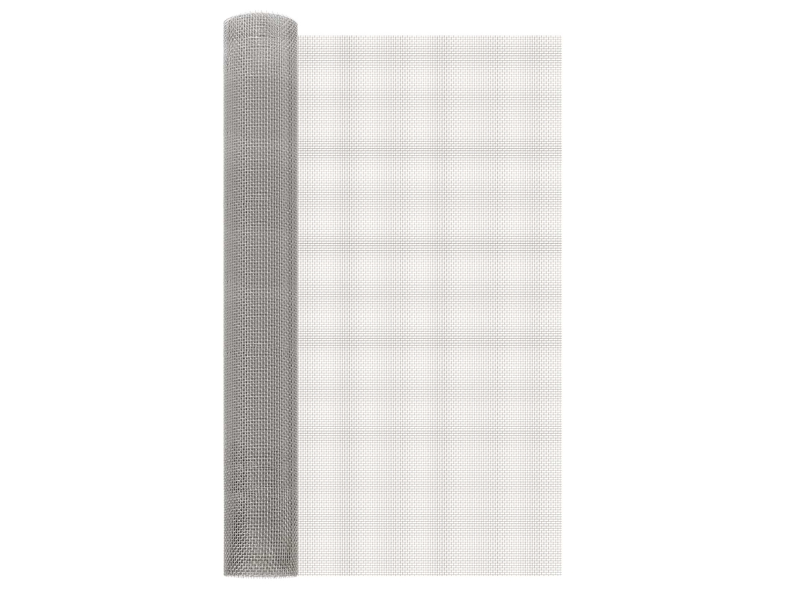 Vidaxl Tela De Malha 80 X 1000 Cm 6 Mesh Aço Inoxidável 201 Prateado