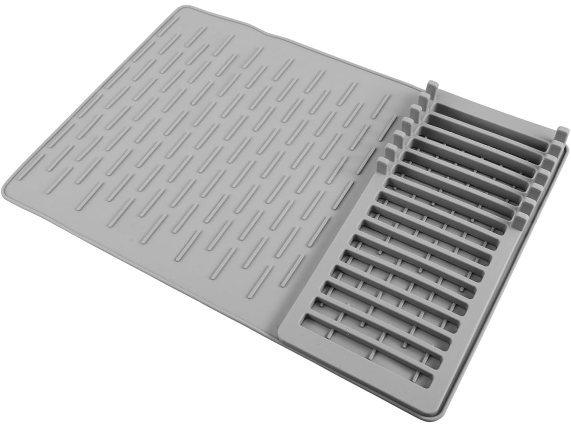 Tapete De Silicone Para Secar Louça Na Pia Da Cozinha Não Absorvente, Fácil De Limpar E Guardar. Gokoco