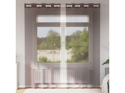 Vidaxl Cortinas De Voile Com Ilhós 2 Pcs Castanho 140x225 Cm