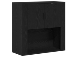 Conjunto 1 Gabinete De Armazenamento De Parede Vidaxl Preto Derivados De Madeira (80 X 33 X 80 Cm)