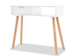 Vidaxl Mesa Consola De Pinho Maciço 80x30x72 Cm Branco