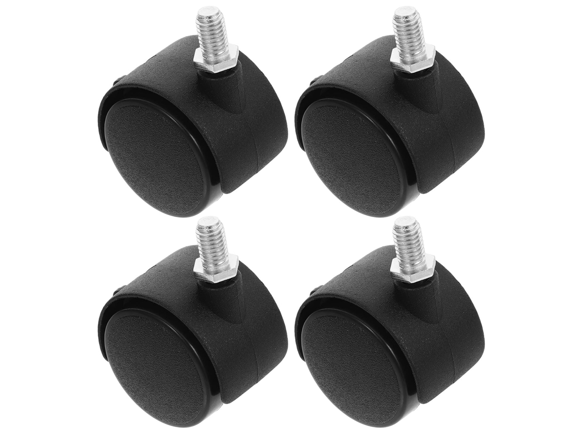 Conjunto De 4 Rodízios Duplos De 1,5 Polegadas Com Freio, Haste