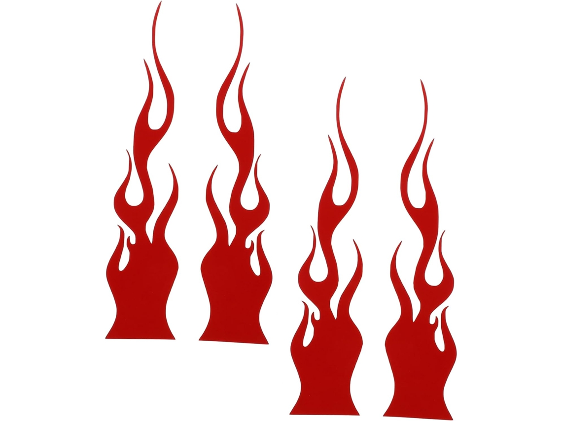 Adesivo grande em PVC vermelho para carros, com design refletivo e fácil instalação.