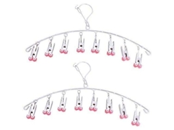 2pack Perchero De Secado De Acero Inoxidable Con 8 Pinzas Resistentes Al Viento Para Ropa Pequeña Rojo