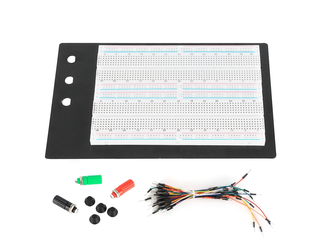 Protoboard Sem Solda 1660 Pontos com 65 Fios Jumper e 3 Binding Posts para Prototipagem com MARCA