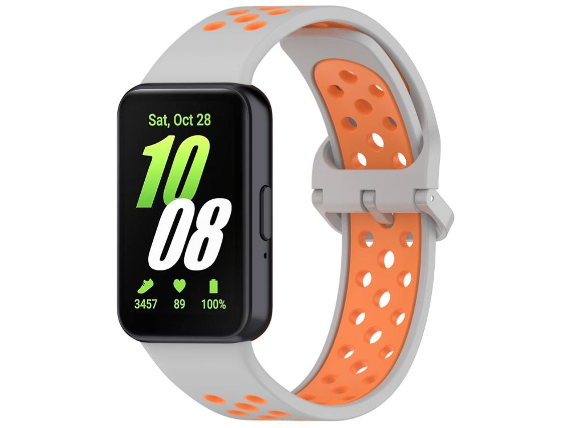 Bracelete para Samsung Galaxy Fit 3 XIAOMOYU em silicone respirável bicolor cinza e laranja
